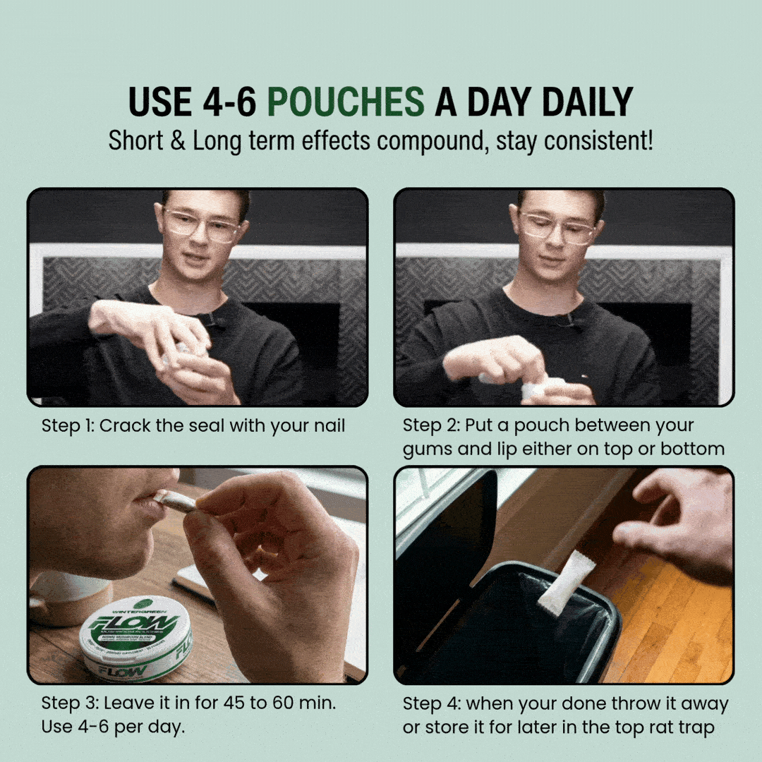 Flow Mushroom Pouches for Nootropic Focus & Energy